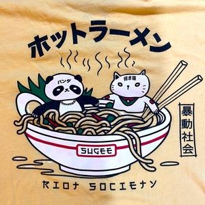 SOLD Riot Society SUGEE Ramen Cats Tee Shirt